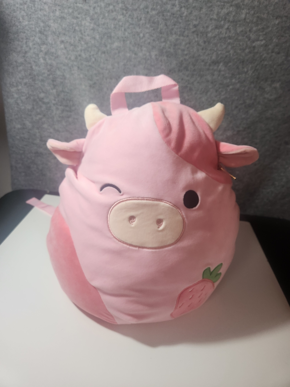 Squishmallows x Bioworld Reshma the strawberry cow backpack from Hot Topic